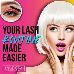 Mia Adora 400X Fibre Cils Mascara – aperçu regard avant et après application