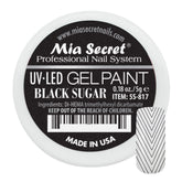 Mia Secret Peinture Gel Art Noir Sucre sur bouteille pour dessins précis.
