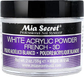 Poudre acrylique blanche Mia Secret pour ongles, idéale pour décor 3D et sculpture durable