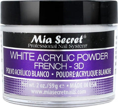 Poudre acrylique blanche Mia Secret pour décorations 3D, résultats nets et non jaunes