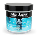 Poudre acrylique claire Mia Secret 8oz pour des finitions nettes.