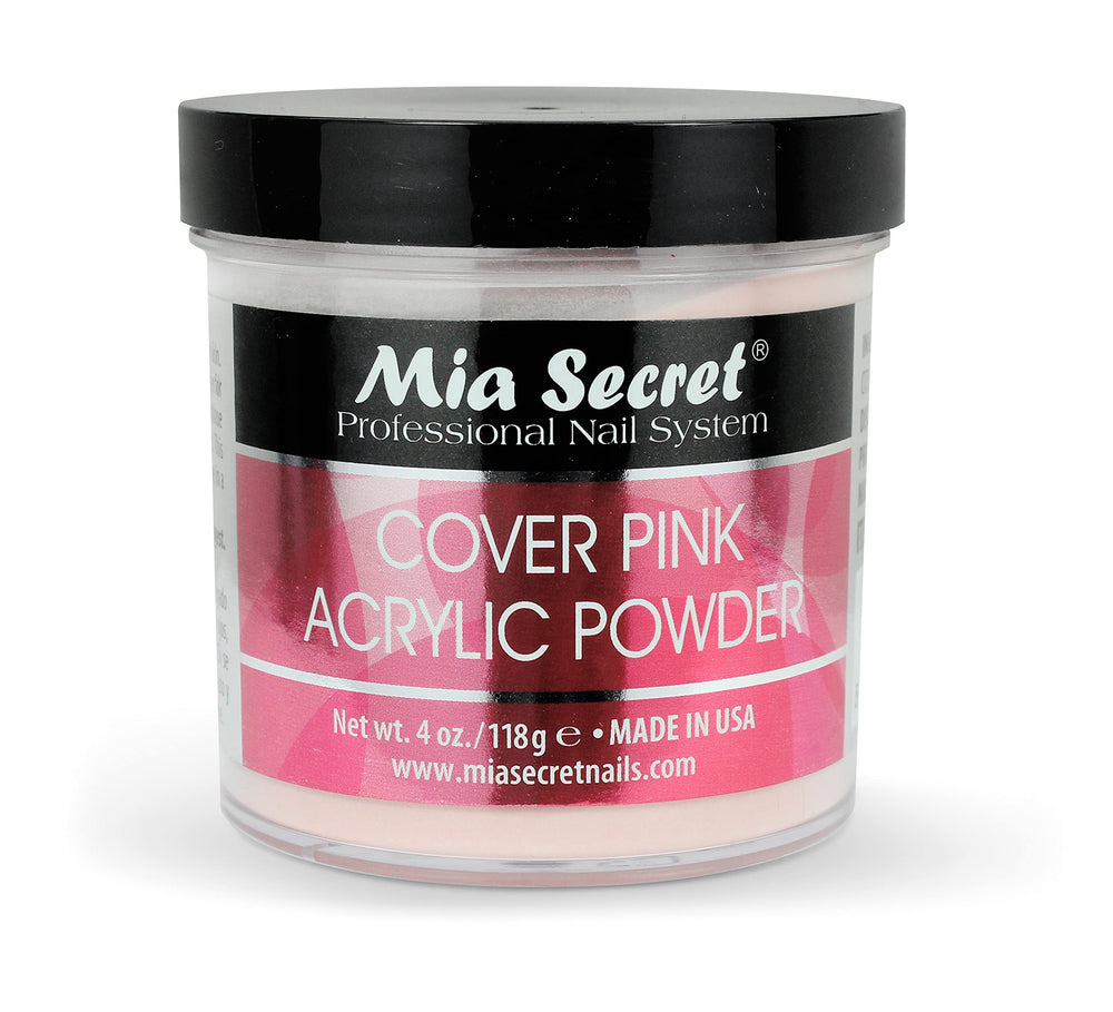 MIA SECRET Poudre acrylique Cover Pink 4 onces, texture lisse pour une pose durable.