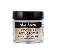 Mia Secret Poudre Acrylique Ongles Couverture Beige, idéale pour une application durable et naturelle.