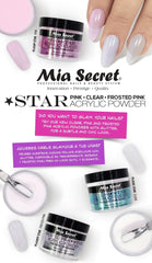 Mia Secret STAR PINK poudre acrylique, application précise et auto-nivelante.