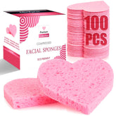 Éponge miaform faciale compressée cœur rose prête au démaquillage en douceur