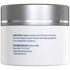 Texture soyeuse de la crème MiamiMD pour peau tendue.