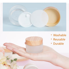 Miayon bocal étanche avec bouchon bois, pour crèmes et lotions.