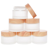 Miayon bocal en verre dépoli avec couvercle bois, idéal pour format 30 ml.