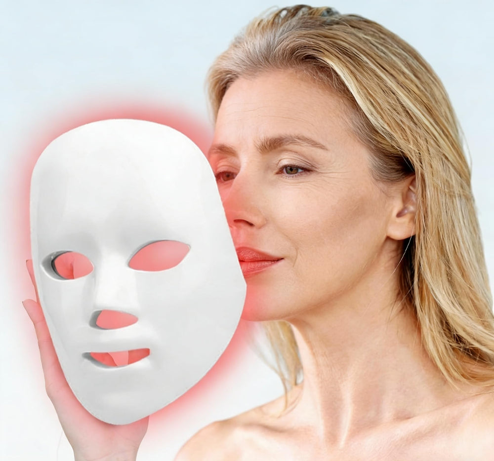 MIBIITTY Masque LED — visage avant, soin pratique à domicile