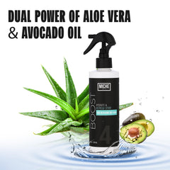 Miche Beauty Boost: brume anti-frisottis pour cheveux lisses et mieux démêlés.