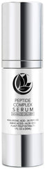 Bouteille Microderm GLO Peptide Complex Serum avec pompe, texture nourrissante.