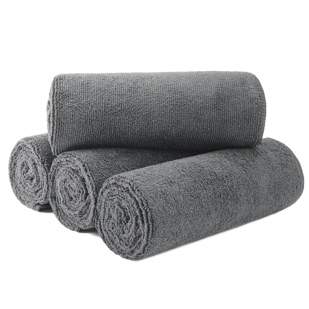 MICROFI serviettes microfibre gris 16x29, absorption rapide pour cheveux.