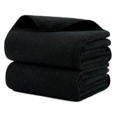 Microfi serviettes-sèche-cheveux noir pack deux pour séchage rapide et sans peluches.