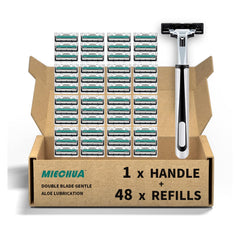 Rasoir miechua pour homme avec poignee et 48 têtes remplaçables pour rasage pratique.