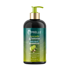 Shampoing Mielle Avocado Tamanu en bouteille, douceur nourrissante pour cheveux texturés