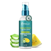 Mielle Organics Weightless Hair Oil bottle close-up highlighting lightweight hydration for dry curls.
