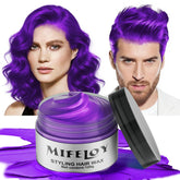 Mifeloy cire-teinture cheveux violet emballage pratique et prêt à l'emploi.