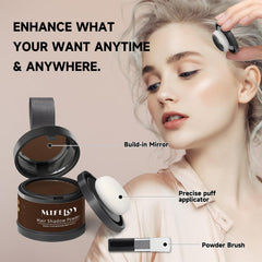 Poudre Mifeloy cheveux retouche rapide, fini discret.