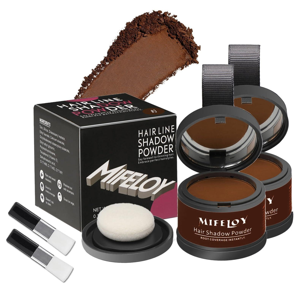 Poudre Mifeloy pour racines brun foncé, couverture naturelle.