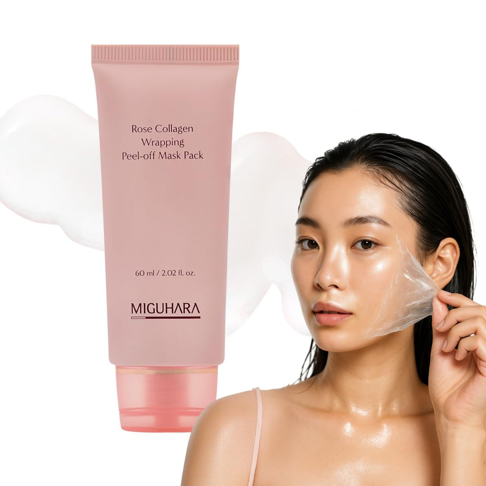 MIGUHARA Rose Collagen : masque peel-off rose damas, hydratation profonde et teint lumineux.