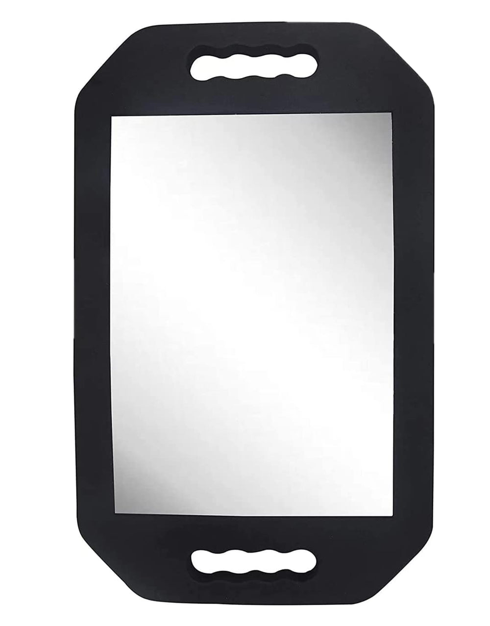 MIHAGUTY Miroir à main rectangulaire double poignée, vue étendue pour une coupe précise.