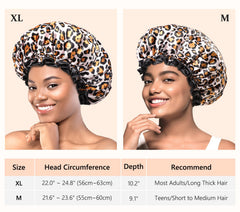 Bonnet mikimini ajustement M et XL pour cheveux longs et têtes volumineuses.