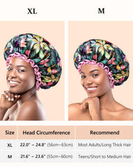 Mikimini cap-douche-broderie-rose : apporte un style chic et garde les cheveux au sec.