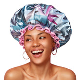 mikimini cap-douche tropique-01: protège les cheveux longs pendant la douche.