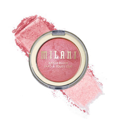 Milani Baked Blush Dolce Pink packaging close-up, portable and travel-friendly.