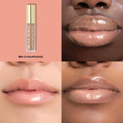 Gloss Milani Keep It Full en flacon Champagne, texture crémeuse et brillance subtile.