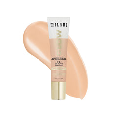 Milani Glow Hydrating Skin Tint en bouteille lumineuse pour un éclat naturel.