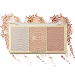 Palette Milani Stellar Lights Rose Éclat avec trois teintes et fini lumineux