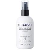 Milbon brume volumisante, vue sur la bouteille, volume durable.