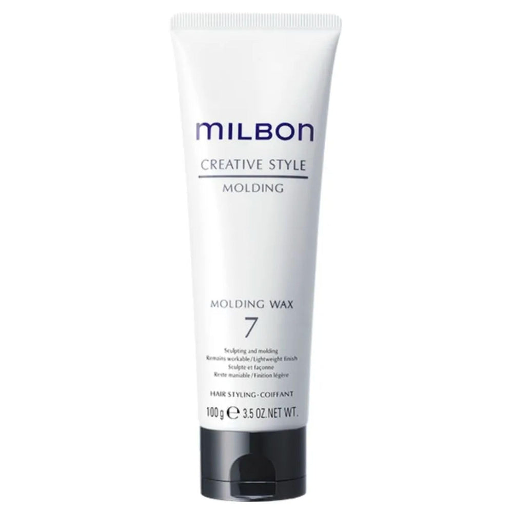 Milbon Molding Wax n°7 dans son pot, texture lisse prête à sculpter.