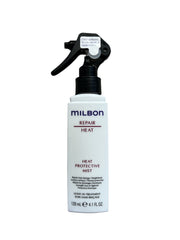 Emballage Milbon Repair, indiquant soin thermique quotidien et préparation avant le séchage.