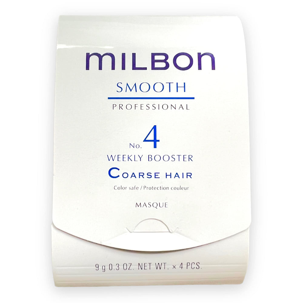 Milbon Smooth No4 Booster — flacon pour cheveux épais, texture potentiellement plus lisse