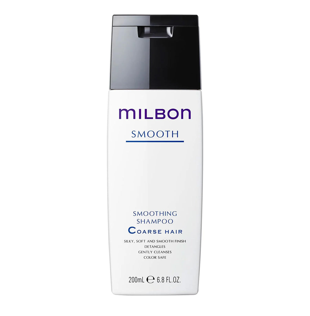 Flacon Milbon Smooth Smoothing Shampoo pour cheveux grossiers, texture lisse et douceur durable