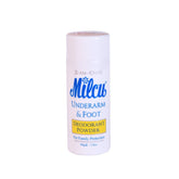 Milcu poudre déodorante aisselles-pieds: flacon pratique pour usage quotidien.