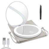 Miroir Milishow compact LED avec 1x et 10x pour maquillage précis