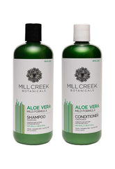 Mill Creek Aloe Vera Shampoing: bouteille, hydrate les cheveux et apaise le cuir chevelu.