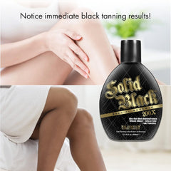 Millennium Tanning Solid Black 200X : ingrédients naturels pour un bronzage durable.