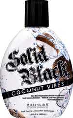 Millennium Tanning Solid Black Coconut Vibes – bouteille avec bronzage intense, pour usage intérieur et extérieur