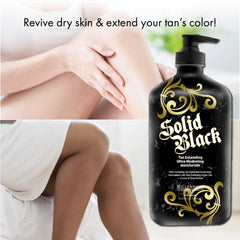 Millennium Tanning Solid Black: application facile pour hydratation durable.
