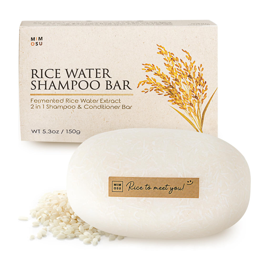 Mimosu savon-cheveux-solide riz-fermenté, nourrissant pour cheveux gras