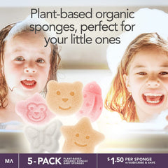 MINAMUL Konjac Bébé Papillon — éponge biodégradable pour une peau douce.