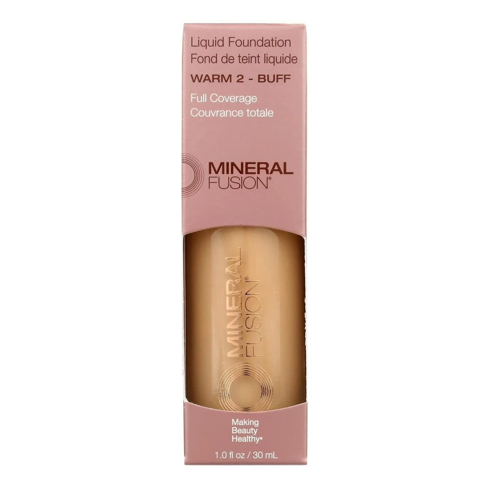 MINERAL FUSION fond de teint liquide Chaud 2, flacon – couverture légère et fini naturel.
