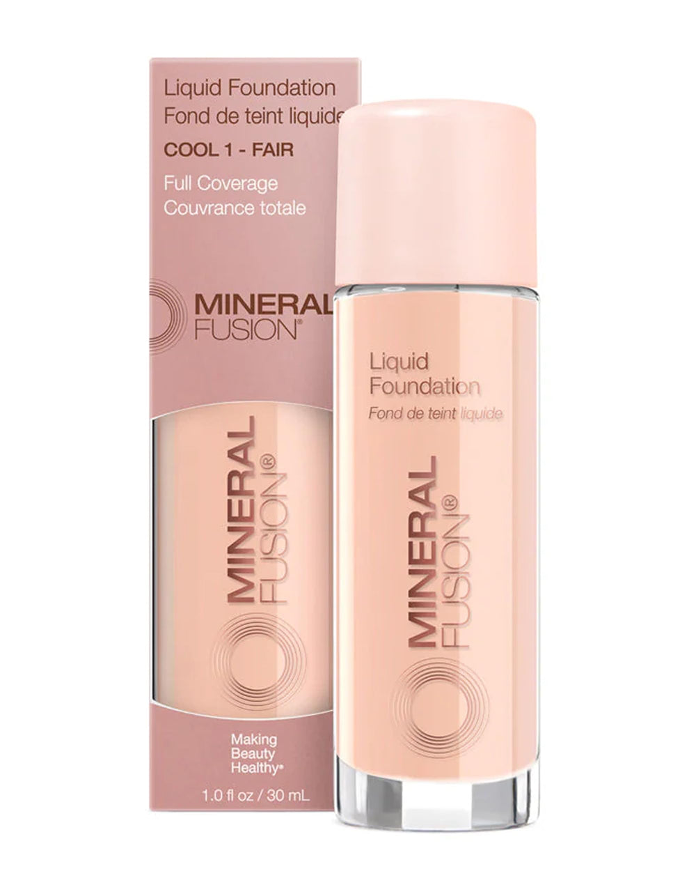 Fond de teint Mineral Fusion Cool 1 offre une couvrance naturelle.