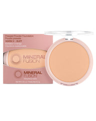 Mineral Fusion Poudre Pressée Finissage Mat: fini doux et couvrance adaptée pour peau moyenne