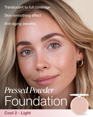 Mineral Fusion Poudre Pressée teinte claire à moyenne rose pour un éclat naturel.