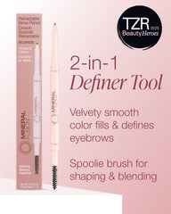Mineral Fusion Sourcil Rétractable Blonde: spoolie intégré pour estomper et fusionner la couleur.